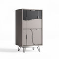 Armoire contemporaine en panneau de bois mélaminé gris et noir 90 x 50 x 120cm
