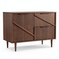 Buffet en bois finition noyer 120 x 50 x 80 cm avec portes coulissantes