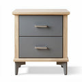 Table de chevet en bois avec tiroirs gris et dimensions 45 x 40 x 55cm