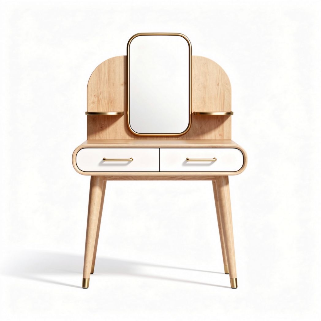 Coiffeuse en bois avec miroir et tiroirs de rangement 100 x 80 x 150cm