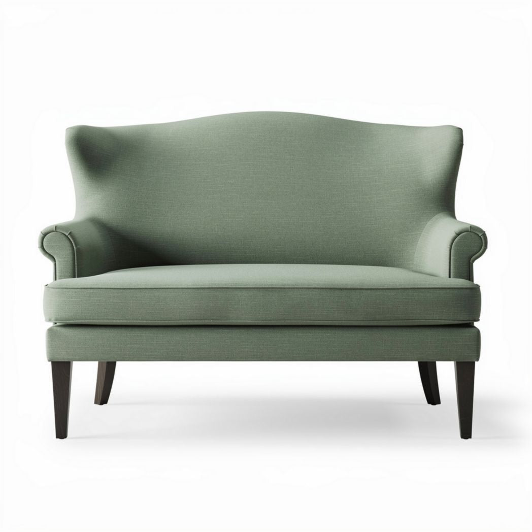 Canapé en tissu vert clair 150 x 75 x 85 cm avec pieds en bois