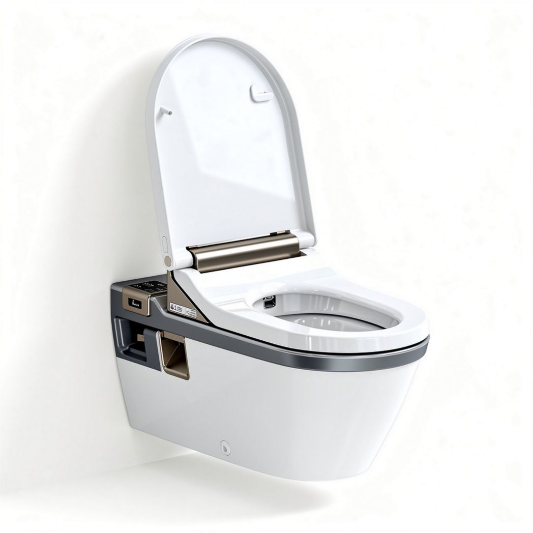 Toilette suspendue avec fonction bidet en céramique blanche 80 x 40 x 50cm